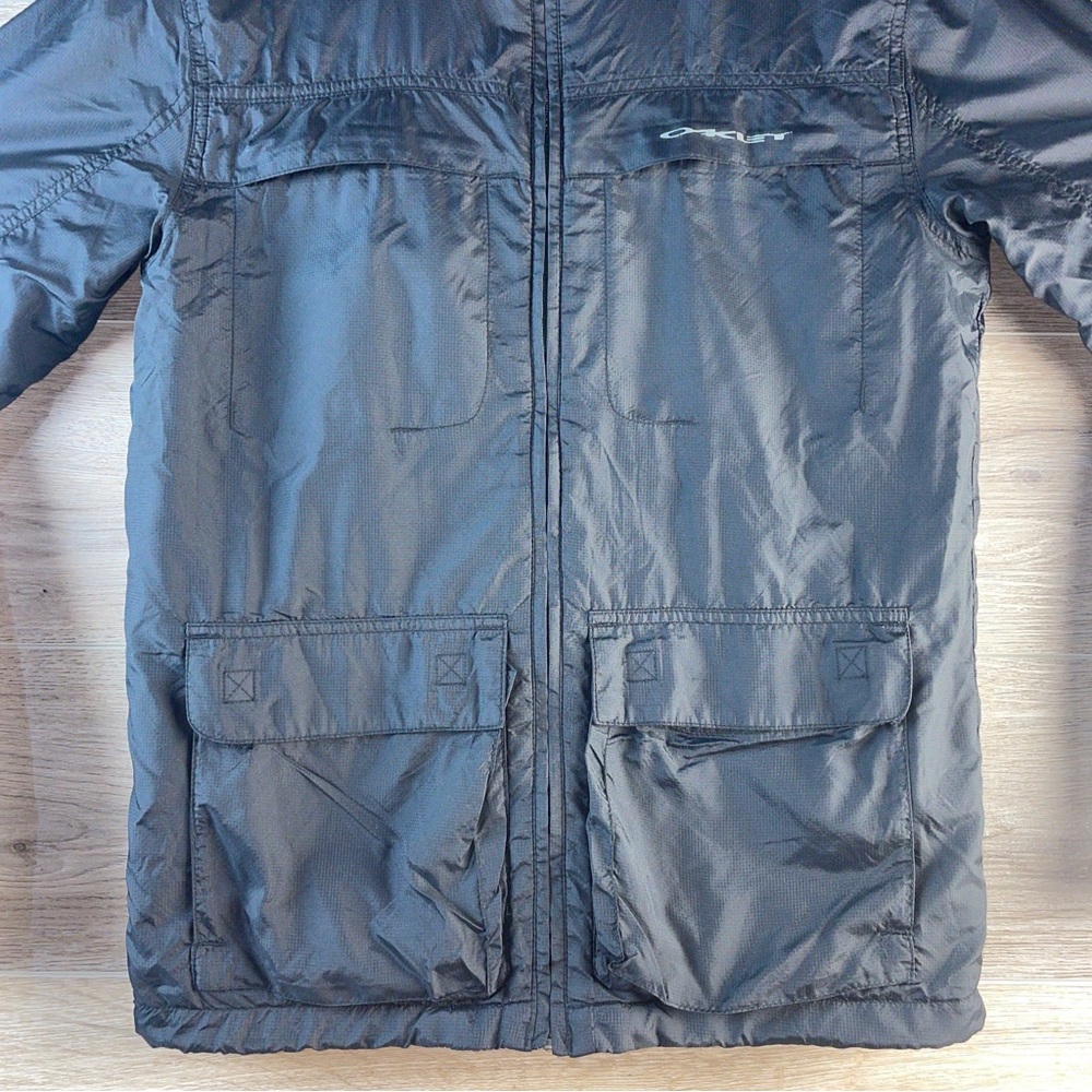 Vintage Oakley Black Windbreaker Field Jacket Mens Small Lined Utility Pockets - Picture 2 of 10